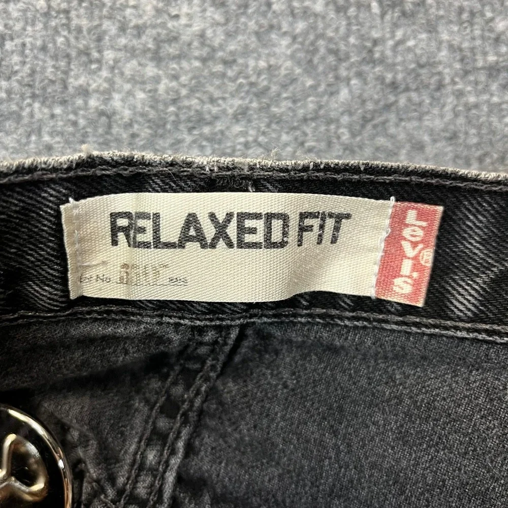 VTG Levi's 550 Relaxed Fit Jeans Men's Black Denim Distressed Straight - 34X30